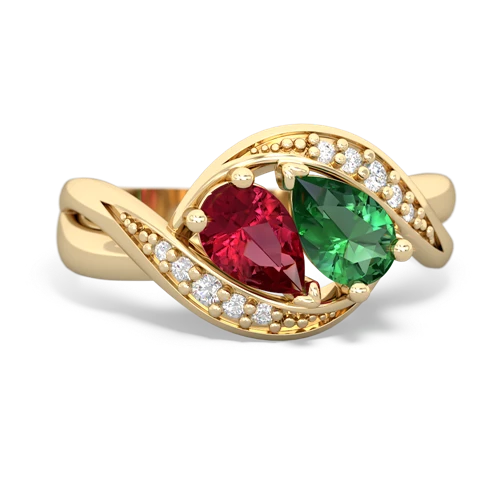 lab ruby-lab emerald keepsake curls ring