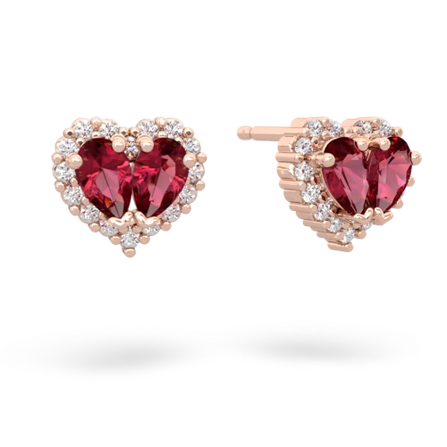 lab ruby-lab ruby halo-heart earrings