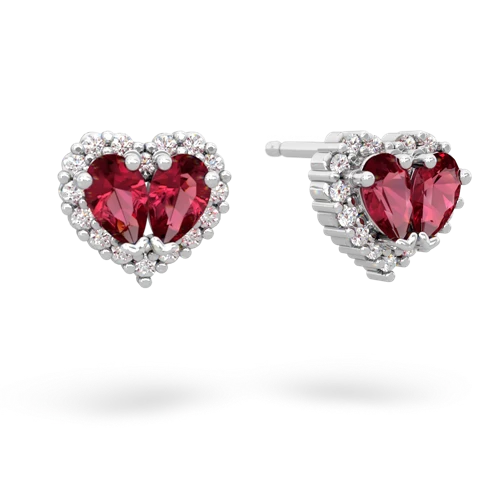 lab ruby-lab ruby halo-heart earrings