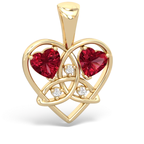 lab ruby-lab ruby celtic heart pendant