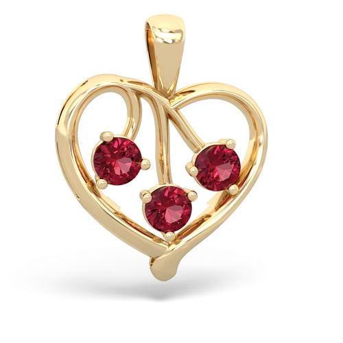 ruby-white topaz love heart pendant