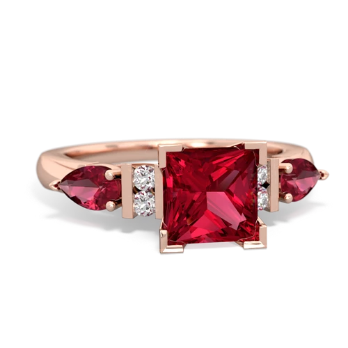 tourmaline-lab ruby engagement ring