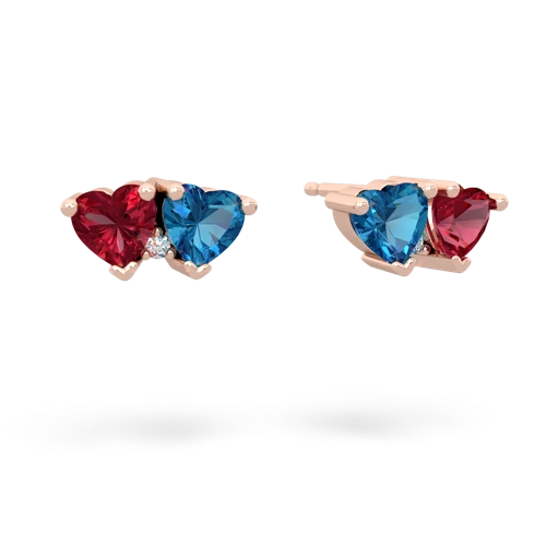 lab ruby-london topaz  earrings