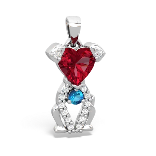 lab ruby-london topaz birthstone puppy pendant