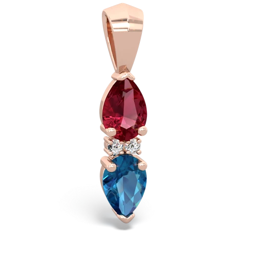 lab ruby-london topaz bowtie pendant