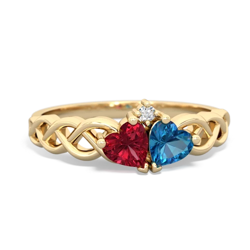 lab ruby-london topaz celtic braid ring