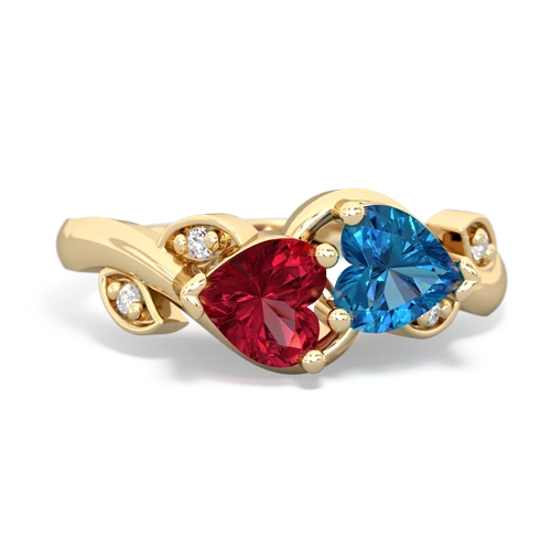 lab ruby-london topaz floral keepsake ring