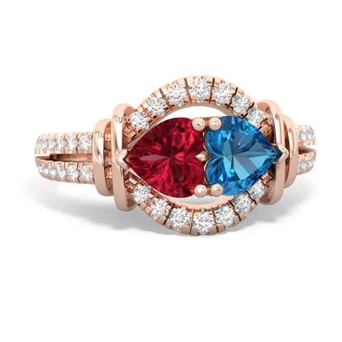 lab ruby-london topaz pave keepsake ring