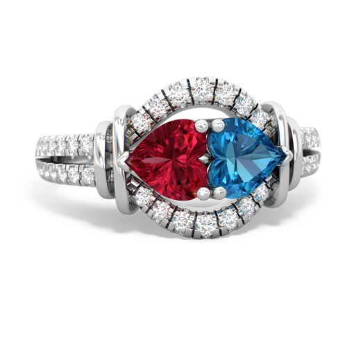 lab ruby-london topaz pave keepsake ring