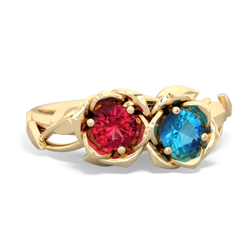 lab ruby-london topaz roses ring