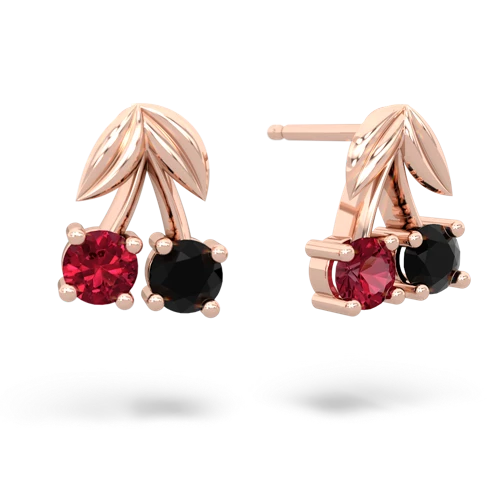 lab ruby-onyx cherries earrings