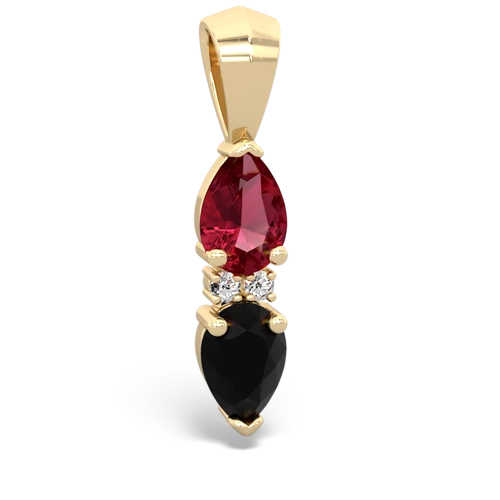 lab ruby-onyx bowtie pendant