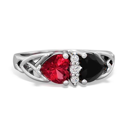 lab ruby-onyx celtic ring