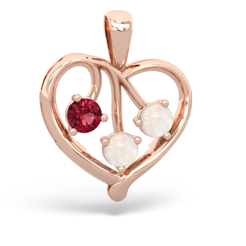 lab ruby-opal love heart pendant