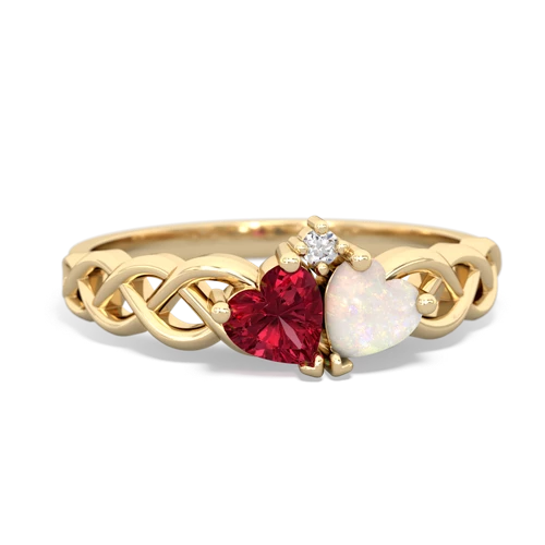 lab ruby-opal celtic braid ring