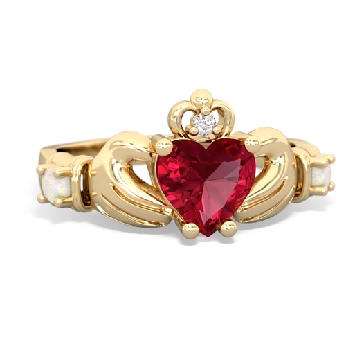 lab ruby-opal claddagh ring