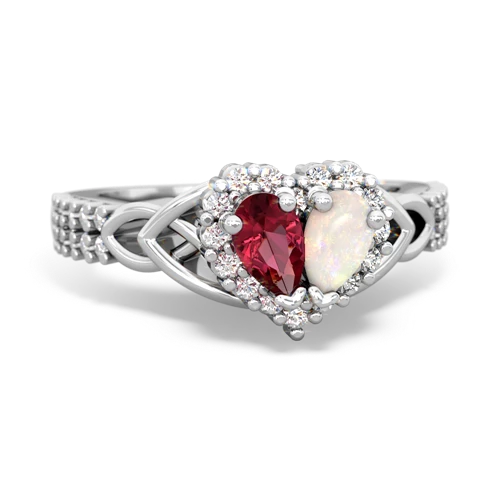 lab ruby-opal keepsake engagement ring