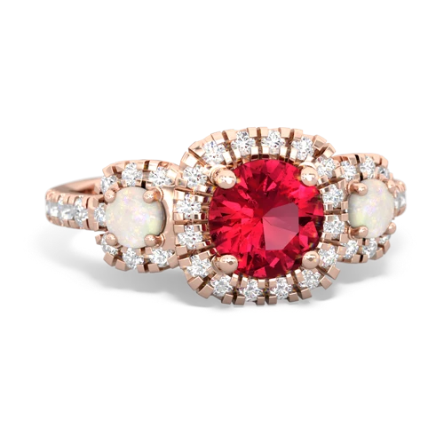 lab ruby-opal three stone regal ring