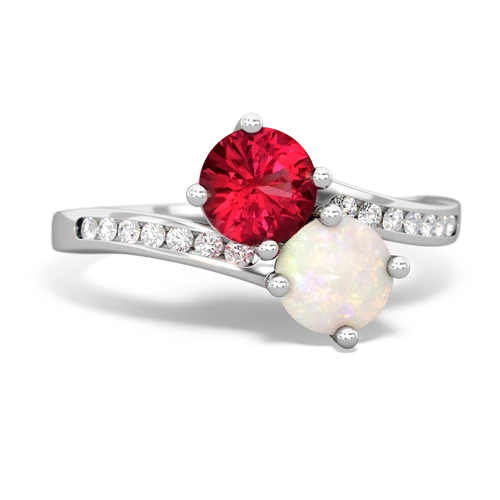 lab ruby-opal two stone channel ring