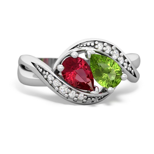 lab ruby-peridot keepsake curls ring