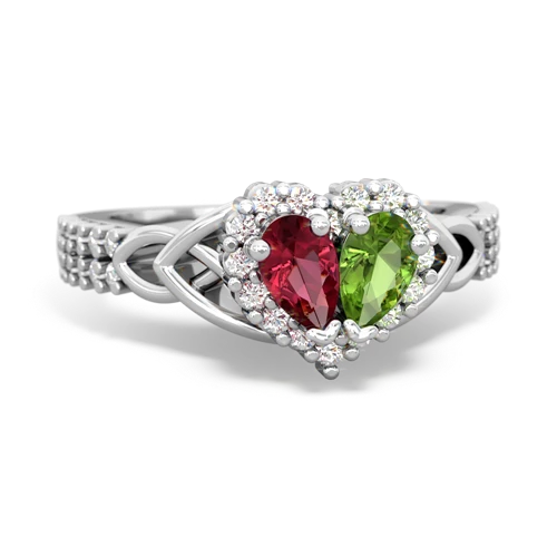 lab ruby-peridot keepsake engagement ring