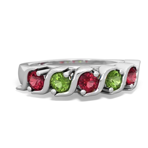 lab ruby-peridot timeless ring