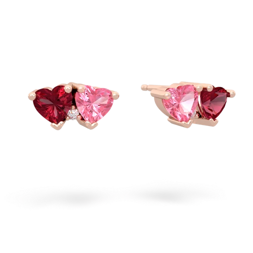 lab ruby-pink sapphire  earrings