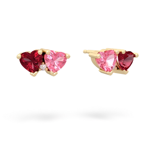 lab ruby-pink sapphire  earrings