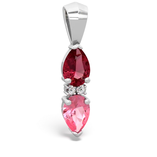 lab ruby-pink sapphire bowtie pendant