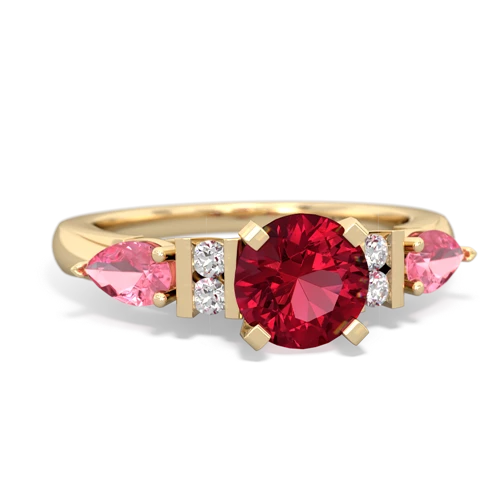 lab ruby-pink sapphire engagement ring