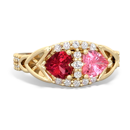 lab ruby-pink sapphire keepsake engagement ring