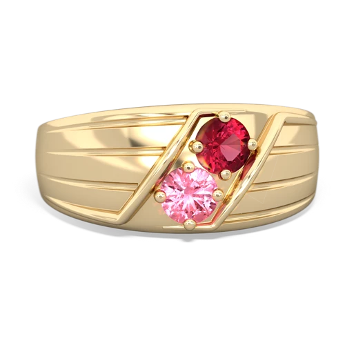 lab ruby-pink sapphire mens ring