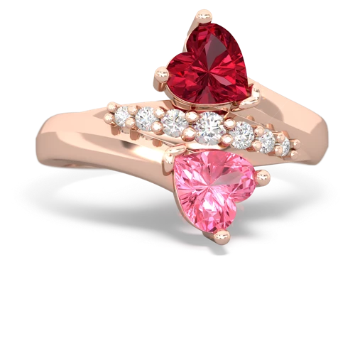 lab ruby-pink sapphire modern ring