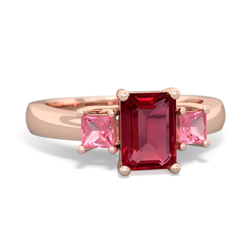 lab ruby-pink sapphire timeless ring