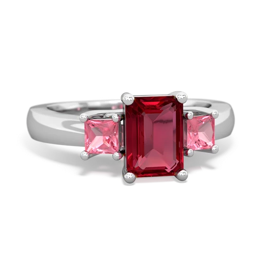 lab ruby-pink sapphire timeless ring