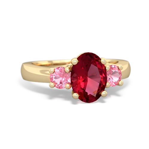 lab ruby-pink sapphire timeless ring