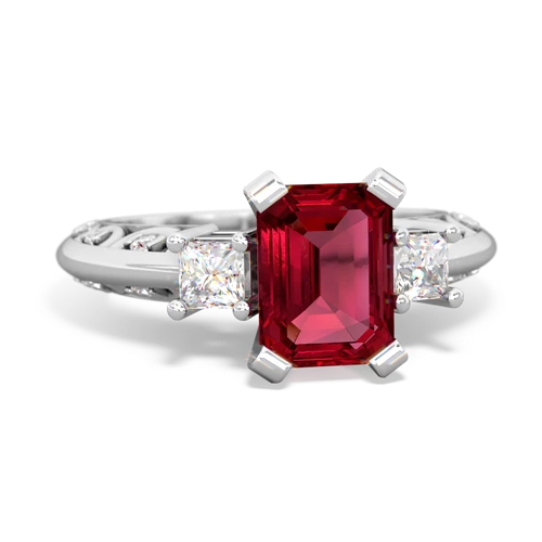 lab ruby engagement ring