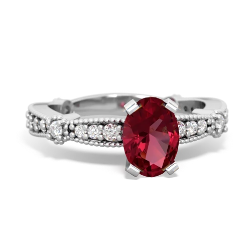 lab ruby engagement ring