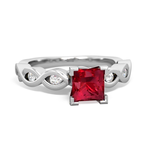 lab ruby engagement ring