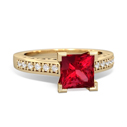 lab ruby engagement ring