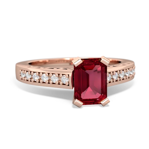 lab ruby engagement ring