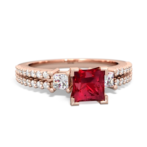 lab ruby engagement ring