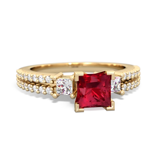 lab ruby engagement ring