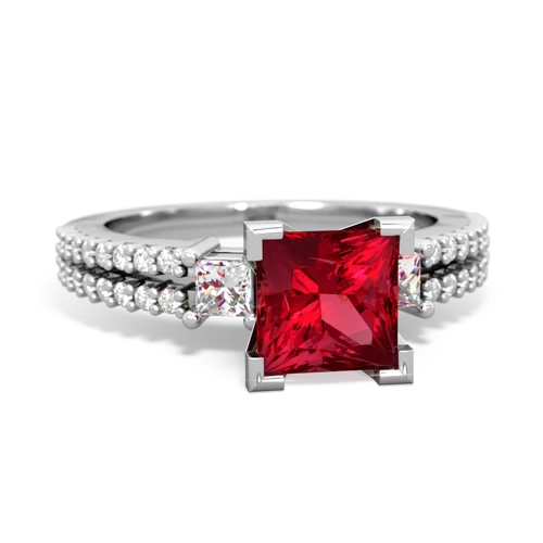 lab ruby engagement ring