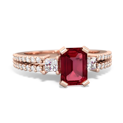 lab ruby engagement ring