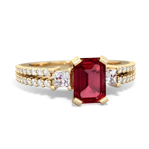 lab ruby engagement ring