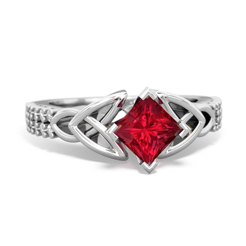 lab ruby engagement ring