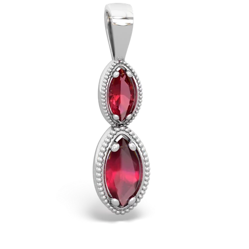 lab ruby-ruby antique milgrain pendant