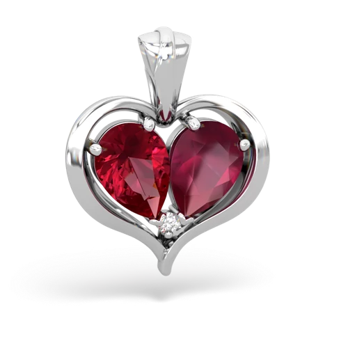 lab ruby-ruby half heart whole pendant