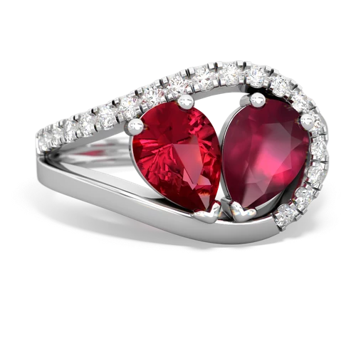 lab ruby-ruby pave heart ring